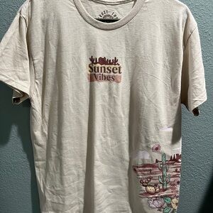 Sunset Vibes Beige T-Shirt